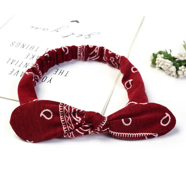 New Boho Women Soft Solid Print Headbands Vintage Cross Knot Elastic Hairbands Turban Bandanas Girls Hair Bands Hair Accessories