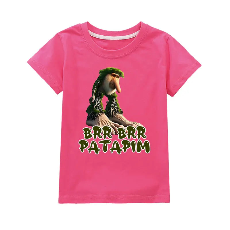 Brr Brr Patapim Italian Brainrot Tralalero Tralala Bombardiro Crocodilo Meme Kids Cotton T Shirt Summer Boys Girls Short Sleeve