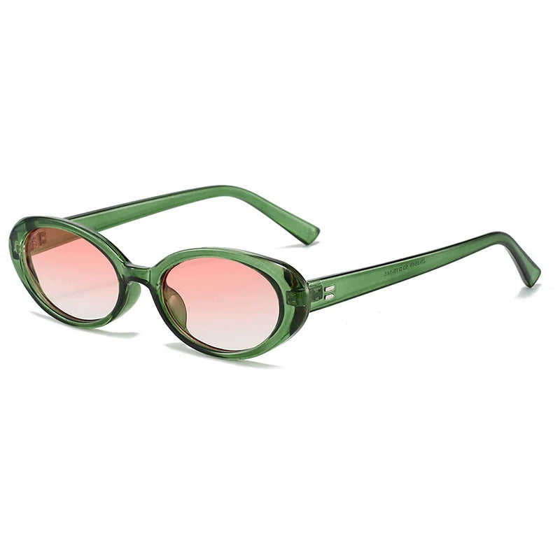 Retro Vintage Oval Sunglasses Woman 2024 Brand Designer Round Sun Glasses Men UV400 Punk Style Luxury Eyewear Female Oculus