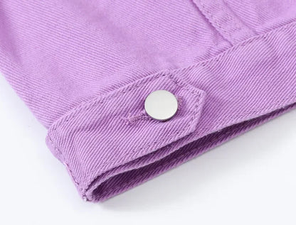 Yellow Women's Long Sleeve Jacket, Single Breasted Lapel Denim Jacket, Fashion Women's Tops Jacket Blue White Women's Coat