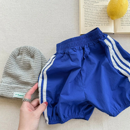 2025 Summer New Children Loose Shorts Girls Striped Shorts Cotton Breathable Boys Casual Pants Fashion Kids Clothes