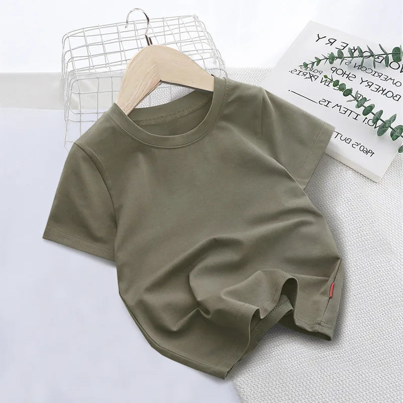 New Summer Children's T-shirts for Boys and Girls Round Neck Casual Short Sleeves for Kids Student Fashion Tops