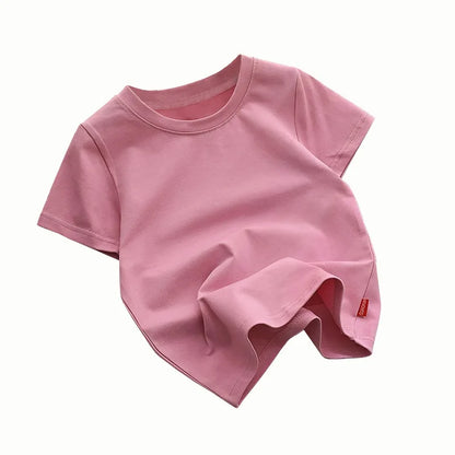 New Summer Children's T-shirts for Boys and Girls Round Neck Casual Short Sleeves for Kids Student Fashion Tops