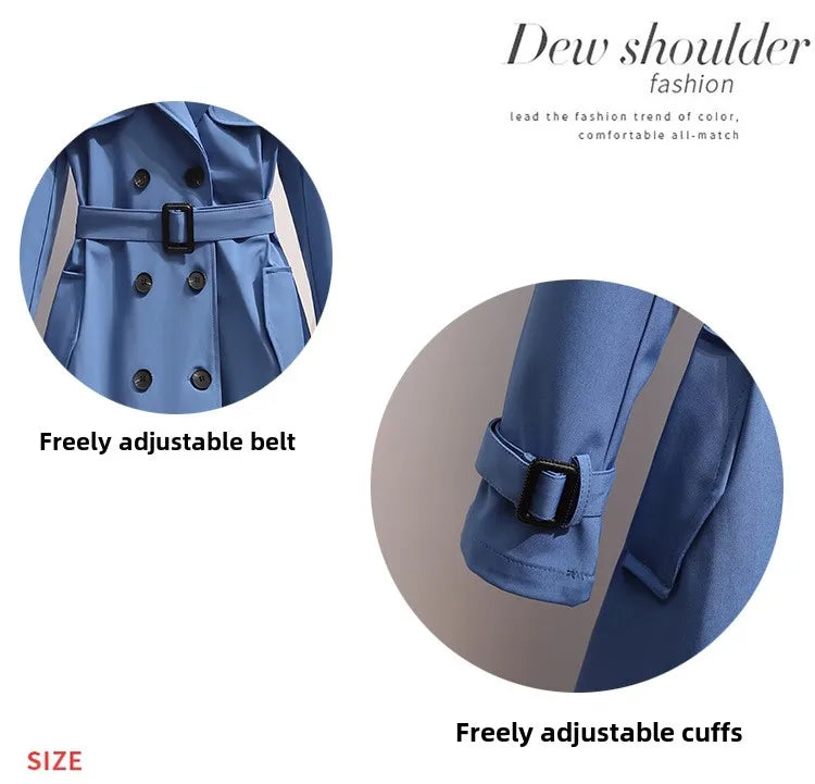Women Fashion Trench New Coat Spring Autumn Korean Long Sleeve With Belt Jackets Solid British Style Coats Women's Chic Outwear