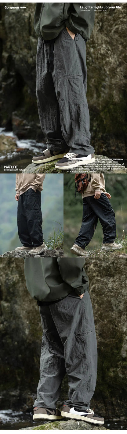 TFETTERS Autumn Cargo Pants Men 2025 100% Nylon Safari Style Solid Double Side Pockets Men Pants Outdoors Tourism Men Clothes
