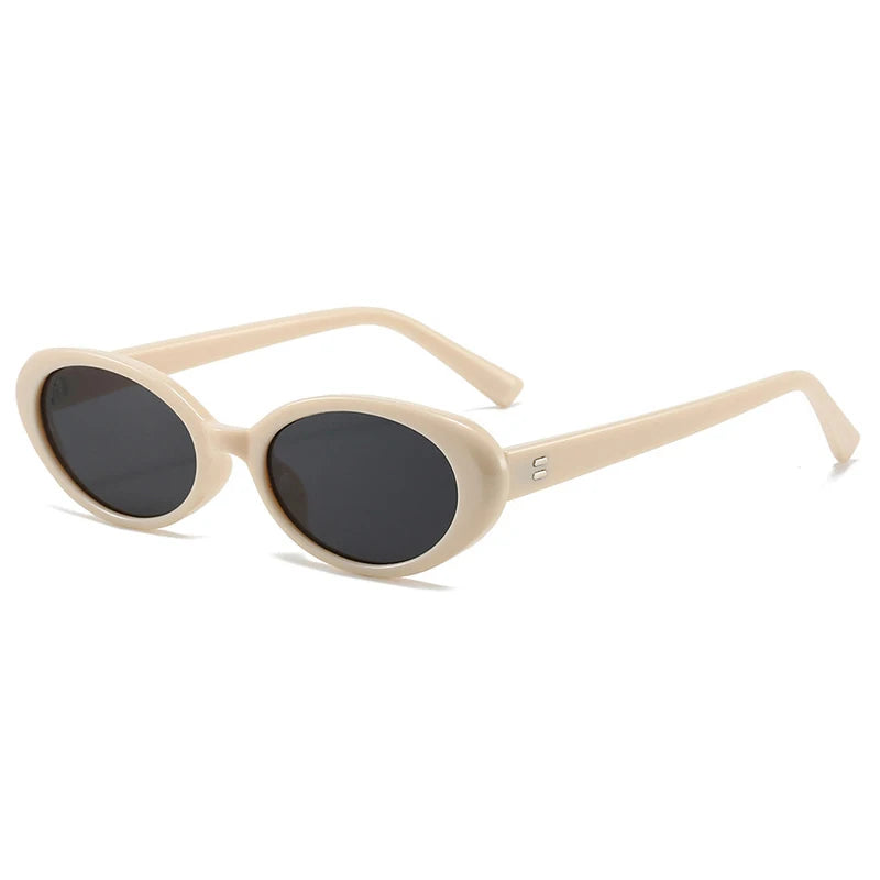 Retro Vintage Oval Sunglasses Woman 2024 Brand Designer Round Sun Glasses Men UV400 Punk Style Luxury Eyewear Female Oculus