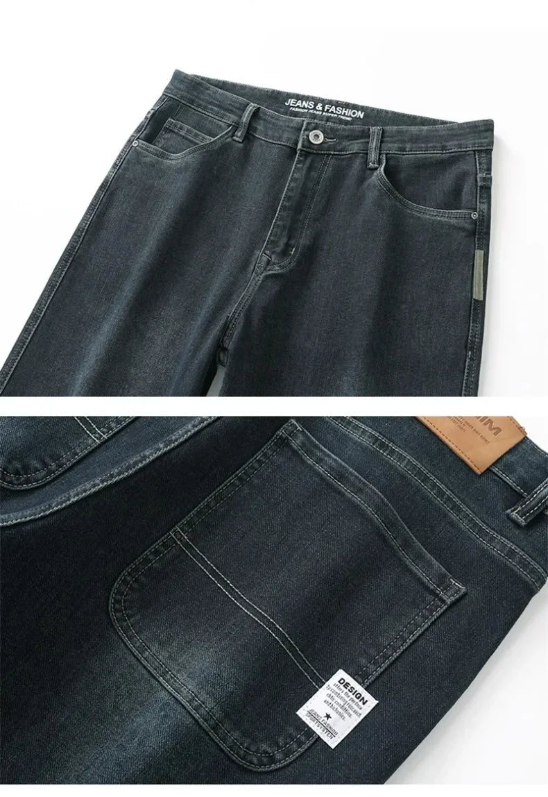2025 New Style Y2 Spring and Autumn Loose Jeans Men's Baggy Straight Wide Leg Business Casual Pants Brand Men's Clothing
