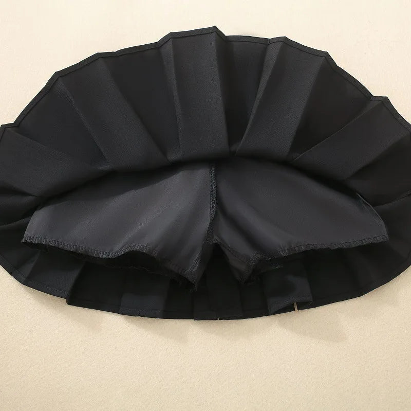 4918 Girls' Solid Color Pleated Skirt Autumn 2024 Little Girl's Skirt Korean Children's College Style Skirt