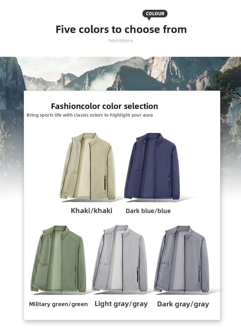 2025 sunscreen clothing men's summer jacket thin breathable fishing skin suit men's sunscreen clothing