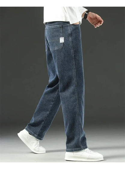 2025 New Style Y2 Spring and Autumn Loose Jeans Men's Baggy Straight Wide Leg Business Casual Pants Brand Men's Clothing