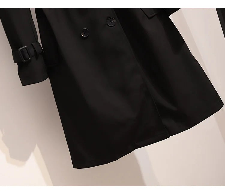 Women Fashion Trench New Coat Spring Autumn Korean Long Sleeve With Belt Jackets Solid British Style Coats Women's Chic Outwear