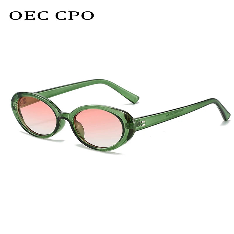 Retro Vintage Oval Sunglasses Woman 2024 Brand Designer Round Sun Glasses Men UV400 Punk Style Luxury Eyewear Female Oculus