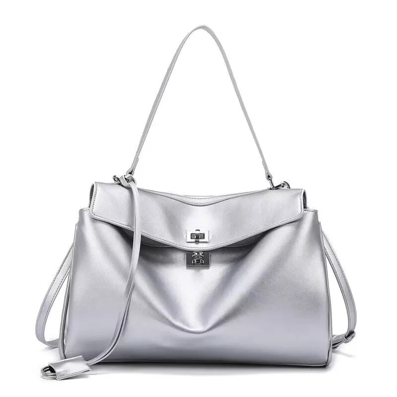 Woman Bags 2025 Luxury Brand Rodeo Spring Autumn Genuine Leather Women Totes Commute Gold Buckle Women Shoulder HandBags