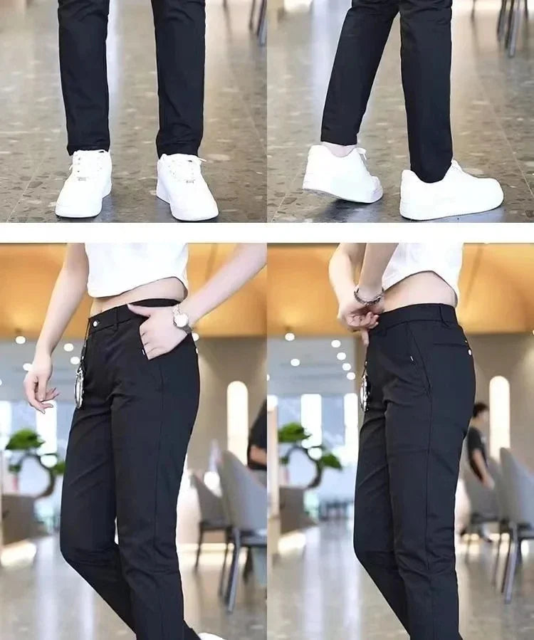 Ice Silk Men's Golf Men's Midweight Casual Pants Sports Pants Simple Design Khaki Black Slim Straight Leg Stretch Casual Trouse