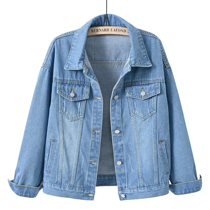 Yellow Women's Long Sleeve Jacket, Single Breasted Lapel Denim Jacket, Fashion Women's Tops Jacket Blue White Women's Coat