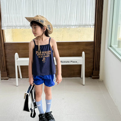 2025 Summer New Children Loose Shorts Girls Striped Shorts Cotton Breathable Boys Casual Pants Fashion Kids Clothes