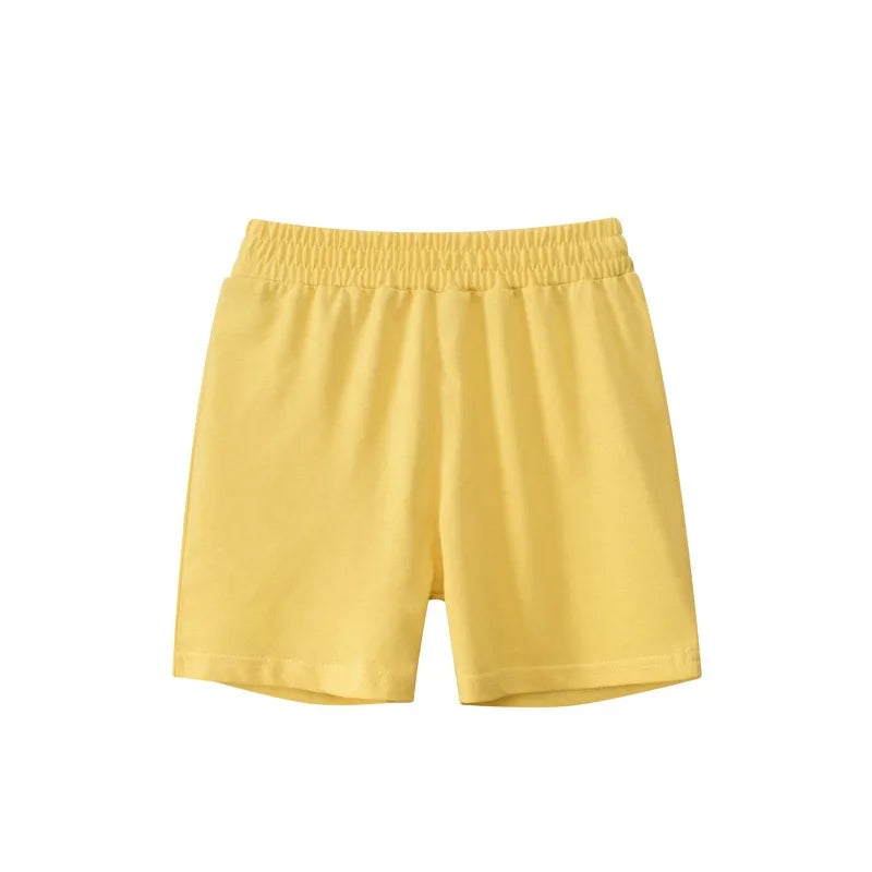 2025 Children Shorts 100% Cotton Pants Solid Color Sport Casual Knickers for 1-9 Years Kids Boys Girls