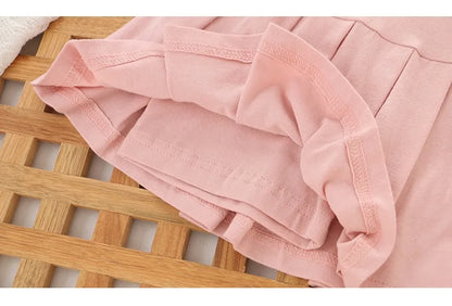 Girls Skirt 2025 New Summer Cute Sweet Solid Outer Wear Casual Simple Pleated Kids Skirt Safety Pants Design 4-10Y