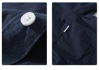Summer Men's Casual Short Sleeve Comfortable Shirt 100% Cotton Sold Color Loose Simple Male Workwear Versatile Youth Fresh Shirt