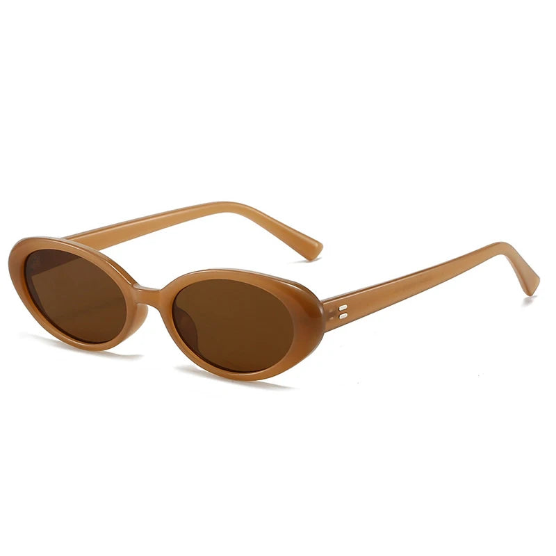Retro Vintage Oval Sunglasses Woman 2024 Brand Designer Round Sun Glasses Men UV400 Punk Style Luxury Eyewear Female Oculus