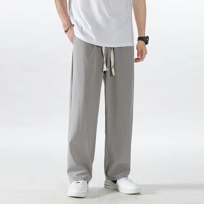 Extra Long 120cm Lce Silk Men's Pants Summer Thin 190 Tall Straight Leg Pants Men's Extended 115 Large Men's Pants