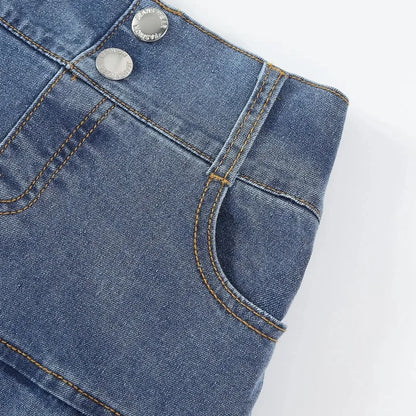 Baby Kids Denim Skirt Summer Fashion Casual All-match Blue A-line Skirt for Girls Elastic Waist Teen school Children Dance Skirt