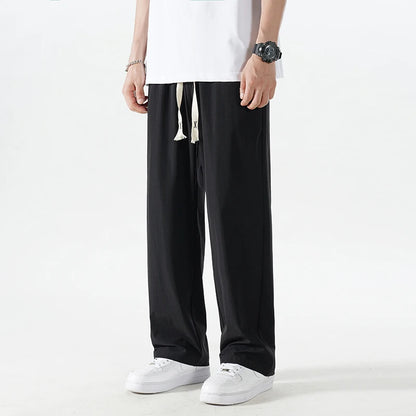 Extra Long 120cm Lce Silk Men's Pants Summer Thin 190 Tall Straight Leg Pants Men's Extended 115 Large Men's Pants