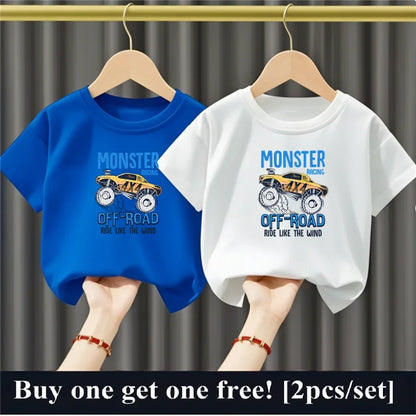 2025 Fashion Boys Summer Cotton T-Shirt Set 2pcs Short Sleeve New York City Print Kids Tees Top