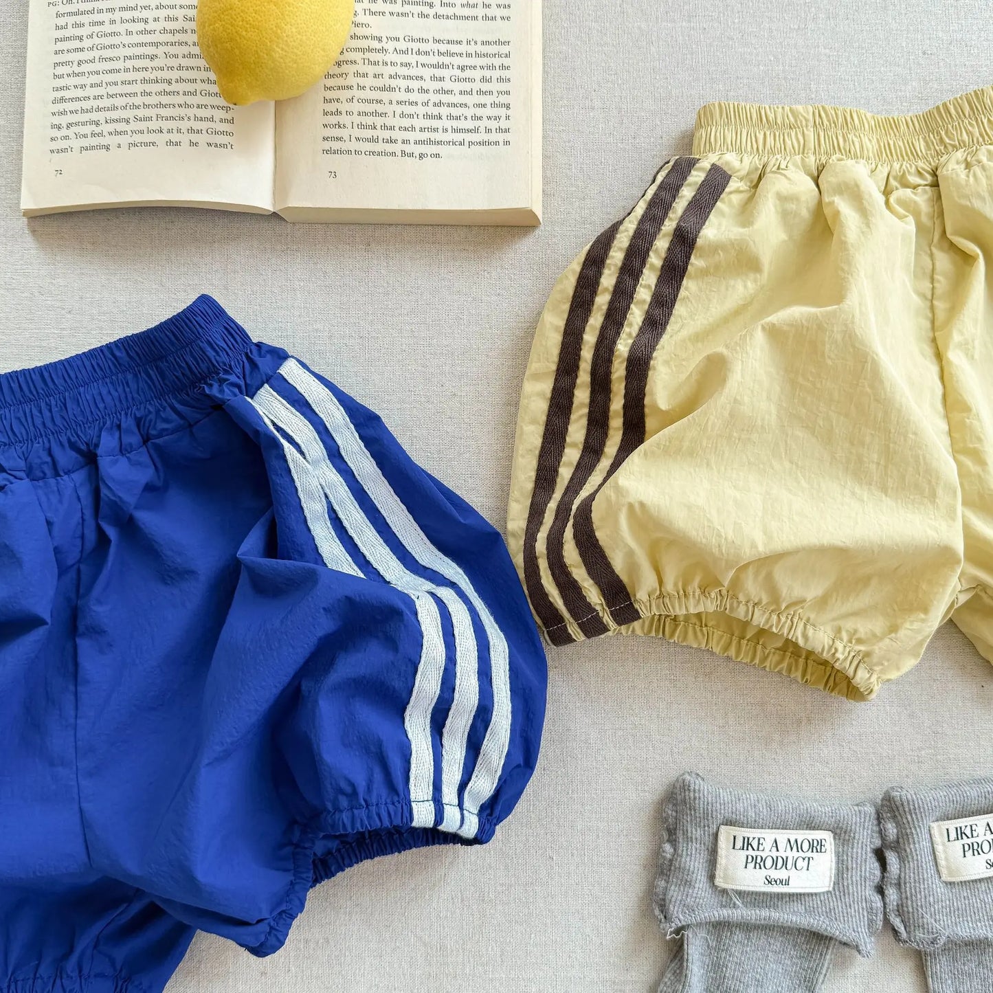 2025 Summer New Children Loose Shorts Girls Striped Shorts Cotton Breathable Boys Casual Pants Fashion Kids Clothes