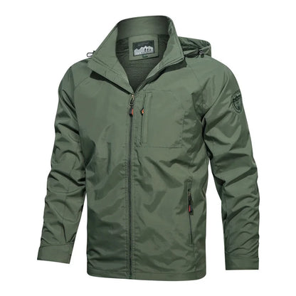 ARC Outdoor Men's, Fishing, Mountain Climbing, Traveling, Solid Color, Skiing, Camping, Waterproof and Breathable Hooded Jacket