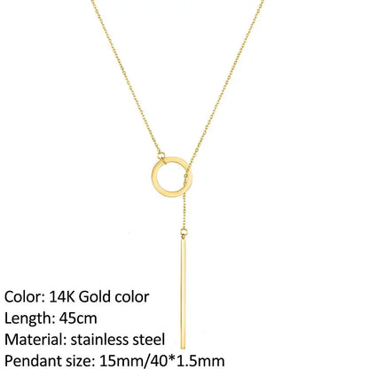 SUNIBI Fashion Stainless Steel Necklace for Woman Personality Infinity Cross Pendant Gold Color Necklaces on Neck Women Jewelry