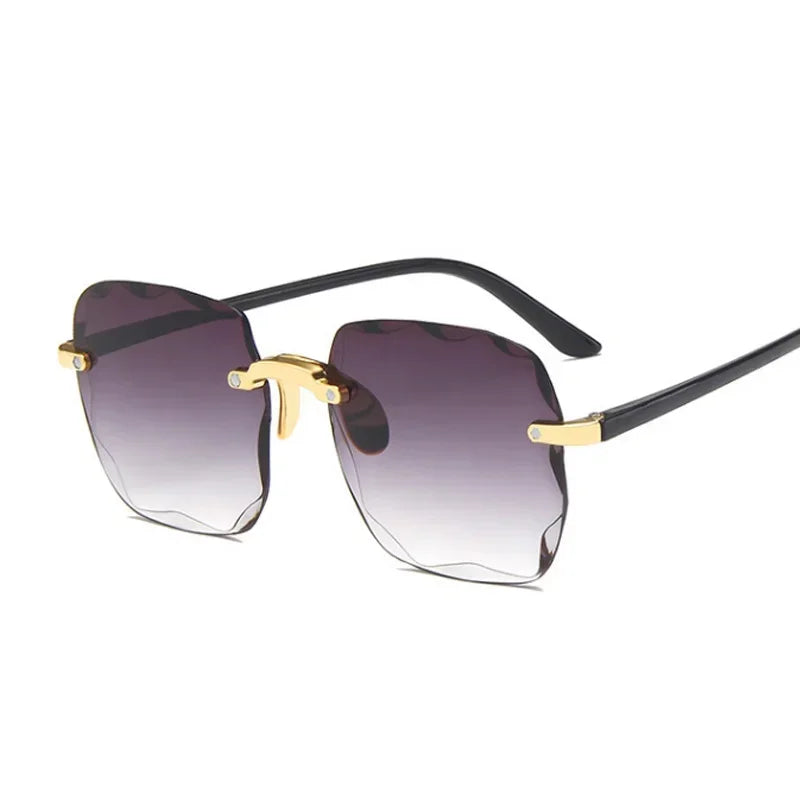 Classic Vintage Square Sunglasses Woman Gradient Mirror Frameless Sun Glasses Female Retro Fashion Rimless Sunglasses