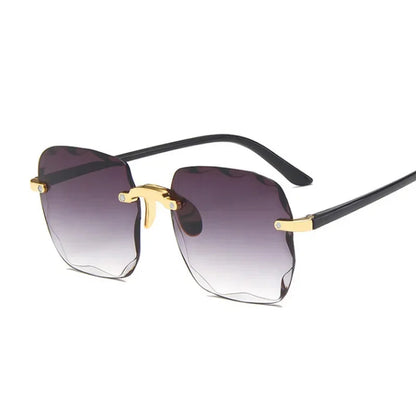 Classic Vintage Square Sunglasses Woman Gradient Mirror Frameless Sun Glasses Female Retro Fashion Rimless Sunglasses