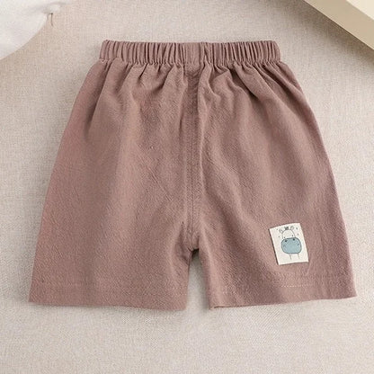 1-5 Years Old Summer Kids Wears Children's Shorts Baby Boy Cotton Linen Pants Boys Girls Pant Cartoon Children Casual Pants