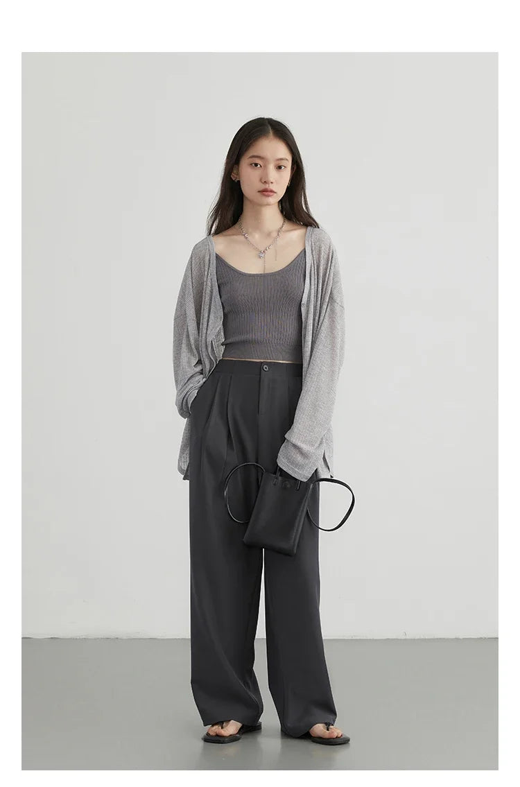Women's Lightweight V-Neck Long Sleeve Cardigan Top, Sun Protection Spring Summer Autumn Jacket for Casual Daily Outwear