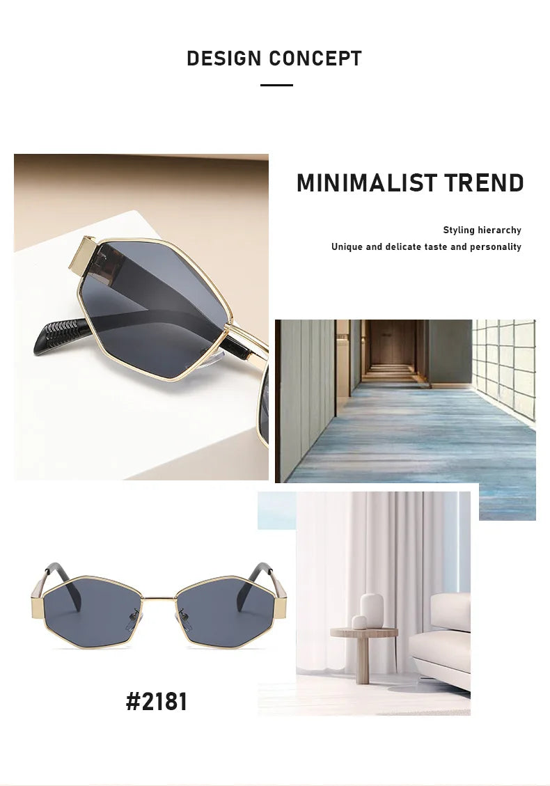 Vintage Special-Shaped Sunglasses Women Men Square Sun Glasses Female Retro Polygon Oculos De Sol ﻿for Male Eyeglass Eyewear