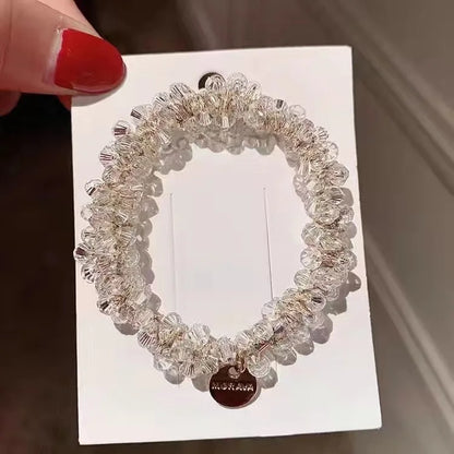 3pcs/set Crystal Pearl Beads Elastic Bands Scrunchies Hair Accessories Women Ponytail Holder Headwear