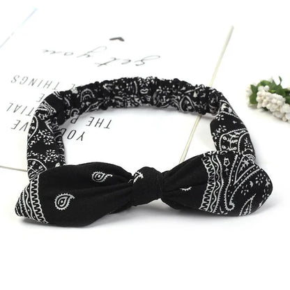 New Boho Women Soft Solid Print Headbands Vintage Cross Knot Elastic Hairbands Turban Bandanas Girls Hair Bands Hair Accessories