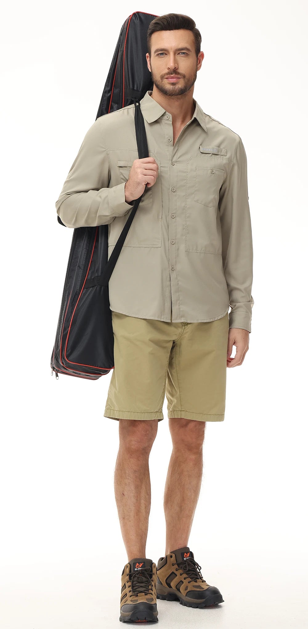 Men's UPF 50+ Casual Long Sleeve Fishing Shirts, Sun Protection Lightweight Breathable Button Down Fishing Shirt with Back Mesh