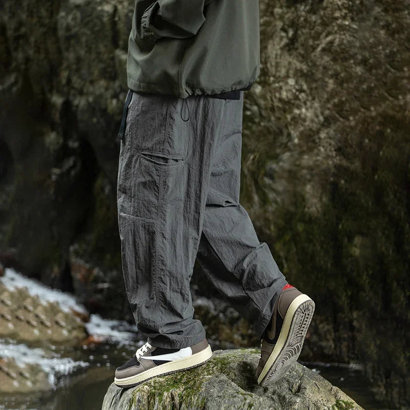 TFETTERS Autumn Cargo Pants Men 2025 100% Nylon Safari Style Solid Double Side Pockets Men Pants Outdoors Tourism Men Clothes