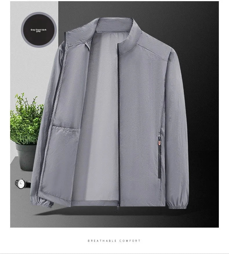2025 sunscreen clothing men's summer jacket thin breathable fishing skin suit men's sunscreen clothing