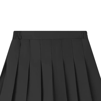 Teen Girl Summer Dress Kids Fashion Solid Color Pleated High Waist A-Line Skirt Children Casual Elastic Waist Mini Skirt Bottoms