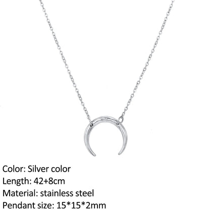 SUNIBI Fashion Stainless Steel Necklace for Woman Personality Infinity Cross Pendant Gold Color Necklaces on Neck Women Jewelry