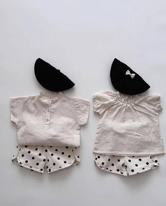 2025 Summer New Children Casual Shorts Cute Dot Plaid Floral Bow Girls Cotton Shorts Baby Boy Solid Shorts Fashion Kids Clothes