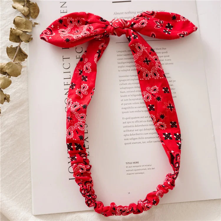 New Boho Women Soft Solid Print Headbands Vintage Cross Knot Elastic Hairbands Turban Bandanas Girls Hair Bands Hair Accessories