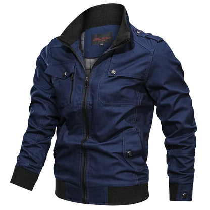 Casual solid color jacket, zippered pocket, stand up collar, oversized jacket, tough guy style, thin motorcycle top