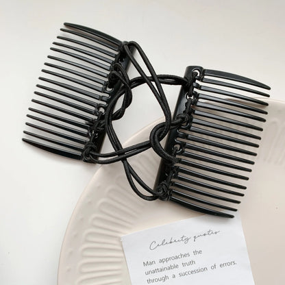 Vintage Creative Magic Hair Comb Double Row Elastic Hair Comb Disc Hair Clip For Women Headwear Hair Comb Hair Clip Fashion Hair