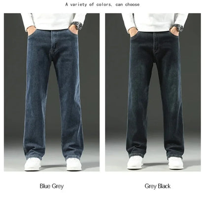 2025 New Style Y2 Spring and Autumn Loose Jeans Men's Baggy Straight Wide Leg Business Casual Pants Brand Men's Clothing