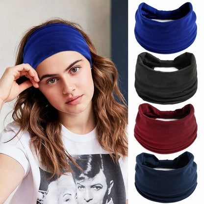 Bohemian European and American Sports Headband Women's Wide Yoga Elastic Running Hair Accessories Headwear