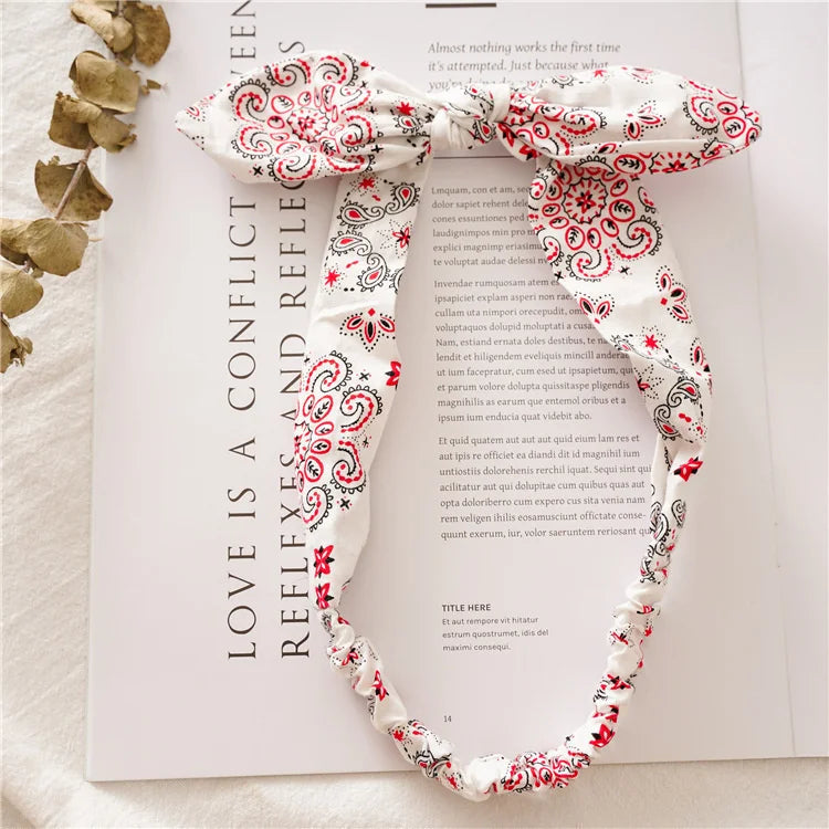 New Boho Women Soft Solid Print Headbands Vintage Cross Knot Elastic Hairbands Turban Bandanas Girls Hair Bands Hair Accessories